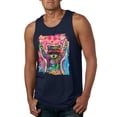 thumbnail image 1 of Dean Russo Cosmic Trash Panda Animal Lover Mens Graphic Tank Top, Navy, Medium, 1 of 6