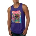 thumbnail image 1 of Dean Russo Cosmic Trash Panda Animal Lover Mens Graphic Tank Top, Purple, Small, 1 of 6