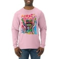 thumbnail image 1 of Dean Russo Cosmic Trash Panda Animal Lover Mens Long Sleeve Shirt, Light Pink, Medium, 1 of 6