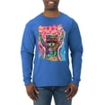 thumbnail image 1 of Dean Russo Cosmic Trash Panda Animal Lover Mens Long Sleeve Shirt, Royal, Small, 1 of 6