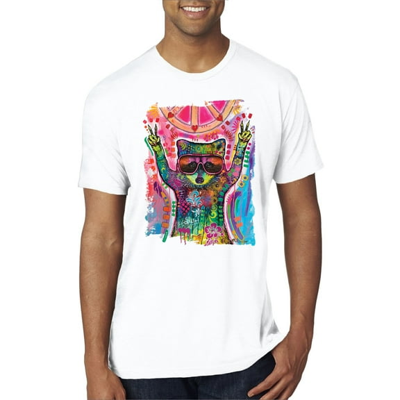 Dean Russo Cosmic Trash Panda Animal Lover Mens Premium Tri Blend T-Shirt, True White, Small