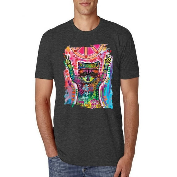 Dean Russo Cosmic Trash Panda Animal Lover Mens Premium Tri Blend T-Shirt, Vintage Black, X-Large