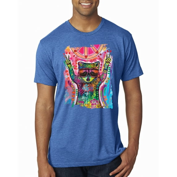 Dean Russo Cosmic Trash Panda Animal Lover Mens Premium Tri Blend T-Shirt, Vintage Royal, XX-Large