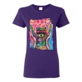 thumbnail image 1 of Dean Russo Cosmic Trash Panda Animal Lover Womens Graphic T-Shirt, Purple, X-Large, 1 of 6