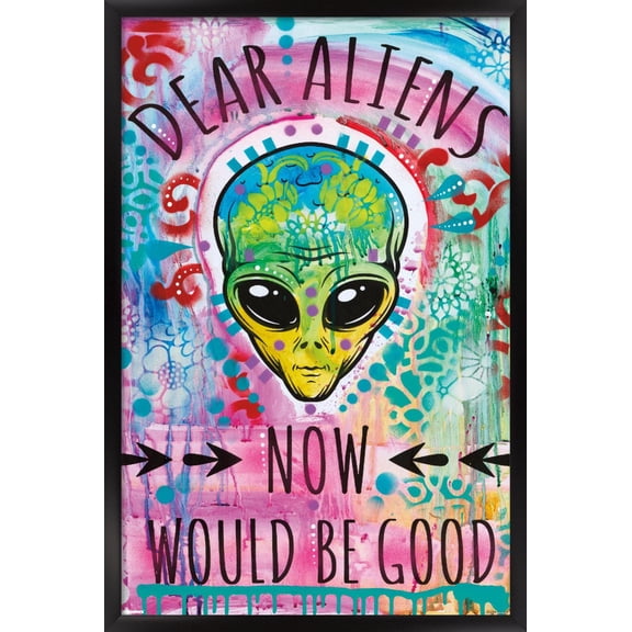 Dean Russo - Dear Aliens Wall Poster, 22.375" x 34" Framed