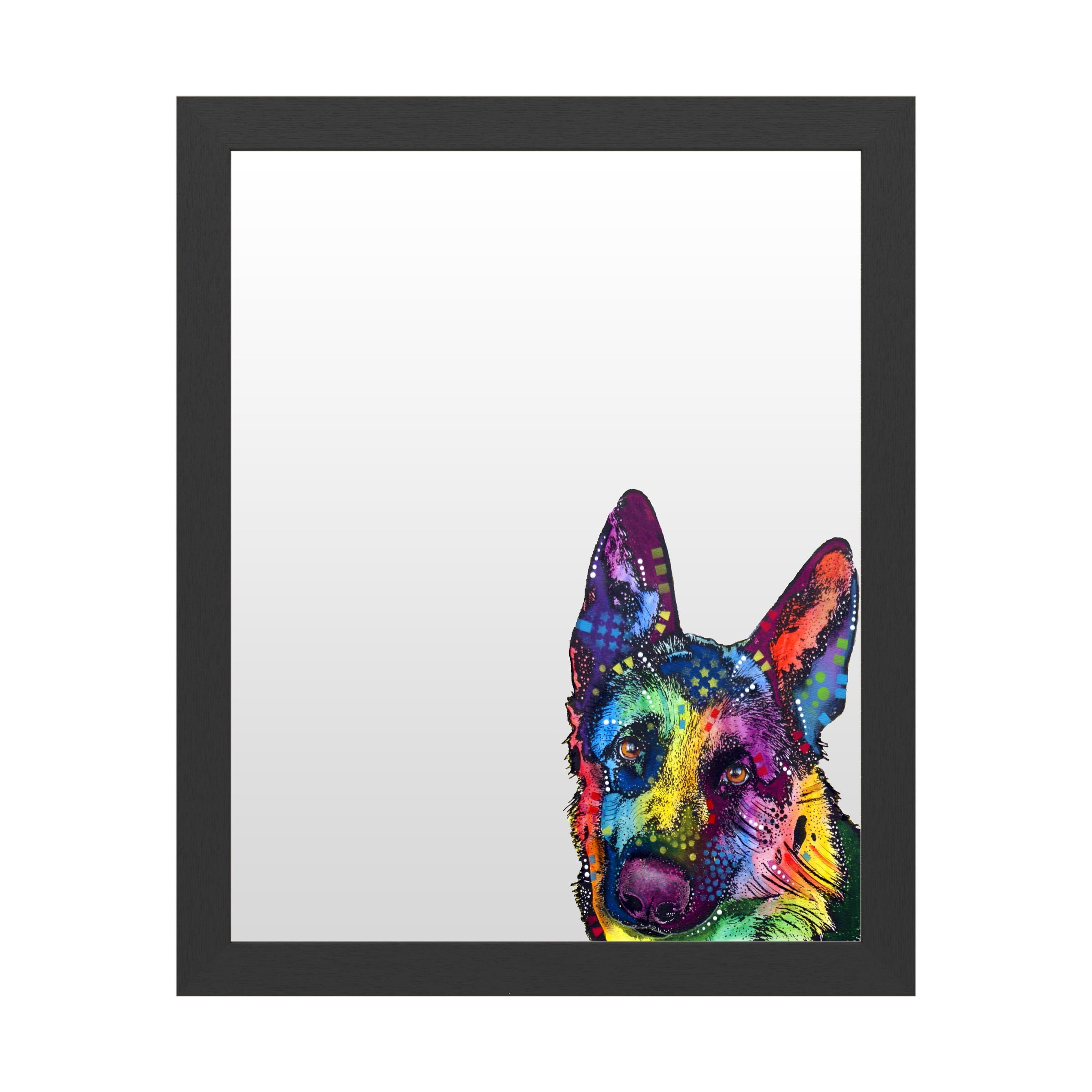Dry Erase Marker Board with Printed Artwork - Dean Russo 'German Shepherd' White Board - Ready to Hang