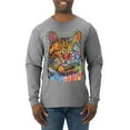 thumbnail image 1 of Dean Russo If Cats Could Talk Cat Lover Mens Long Sleeve Shirt, Heather Grey, Large, 1 of 6
