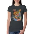 thumbnail image 1 of Dean Russo If Cats Could Talk Cat Lover Womens Slim Fit Junior Tee, Dark Grey, X-Large, 1 of 6