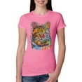 thumbnail image 1 of Dean Russo If Cats Could Talk Cat Lover Womens Slim Fit Junior Tee, Hot Pink, Medium, 1 of 6