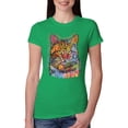 thumbnail image 1 of Dean Russo If Cats Could Talk Cat Lover Womens Slim Fit Junior Tee, Kelly, X-Large, 1 of 6