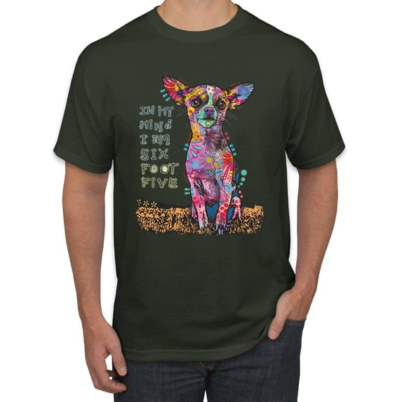 Dean Russo In My Mind Dog Lover Men's Graphic T-Shirt, Forest Green, Medium