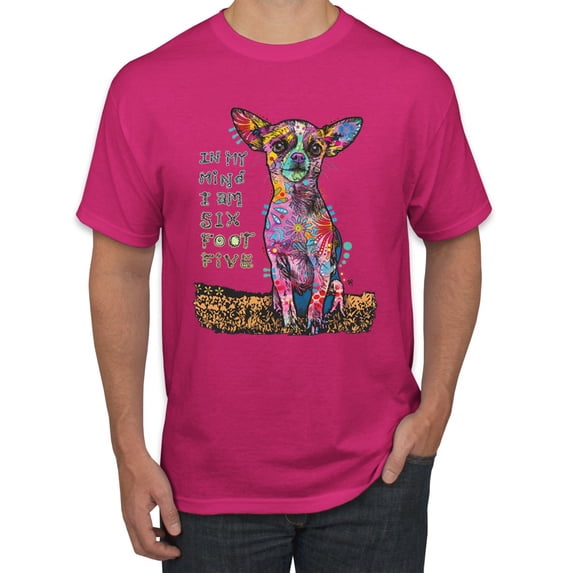 Dean Russo In My Mind Dog Lover Men's Graphic T-Shirt, Fuschia, XX-Large