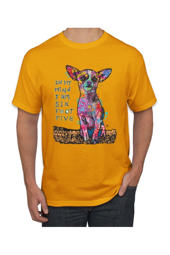 Dean Russo In My Mind Dog Lover Men's Graphic T-Shirt, Gold, 3X-Large