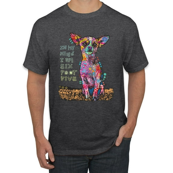 Dean Russo In My Mind Dog Lover Men's Graphic T-Shirt, Heather Black, Large