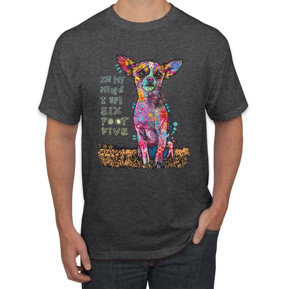 Dean Russo In My Mind Dog Lover Men's Graphic T-Shirt, Heather Black, Medium