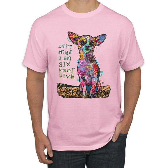 Dean Russo In My Mind Dog Lover Men's Graphic T-Shirt, Light Pink, Small