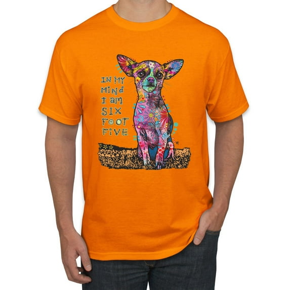 Dean Russo In My Mind Dog Lover Men's Graphic T-Shirt, Orange, Small