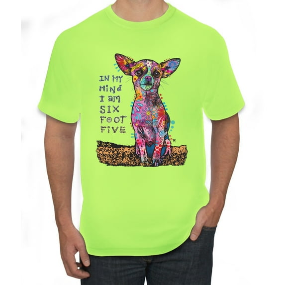 Dean Russo In My Mind Dog Lover Men's Graphic T-Shirt, Safety Green, Small