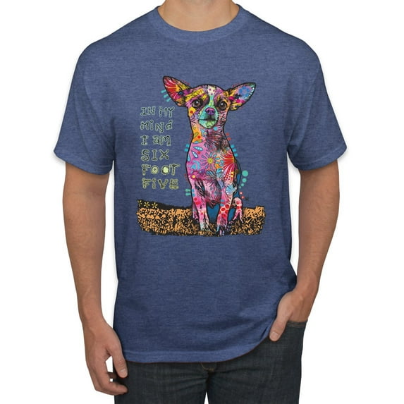 Dean Russo In My Mind Dog Lover Men's Graphic T-Shirt, Vintage Heather Blue, Medium