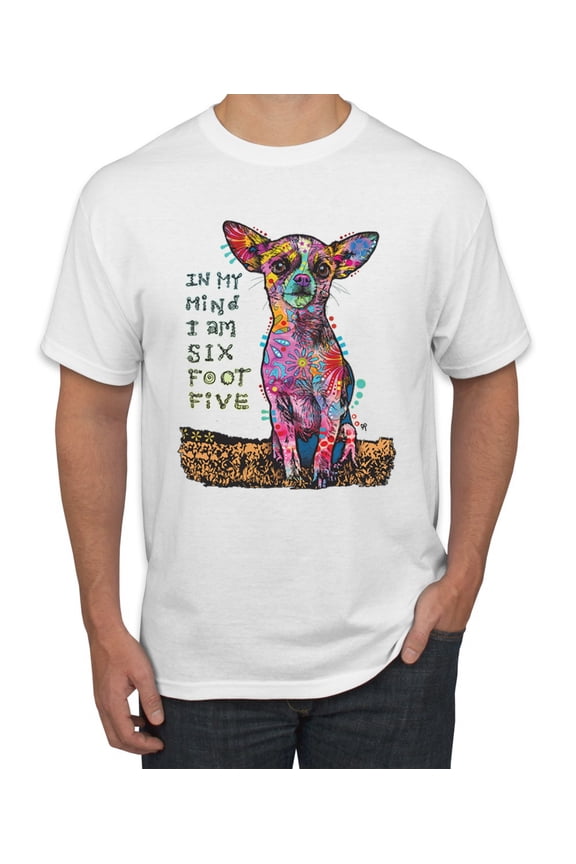 Dean Russo In My Mind Dog Lover Men's Graphic T-Shirt, White, 5X-Large