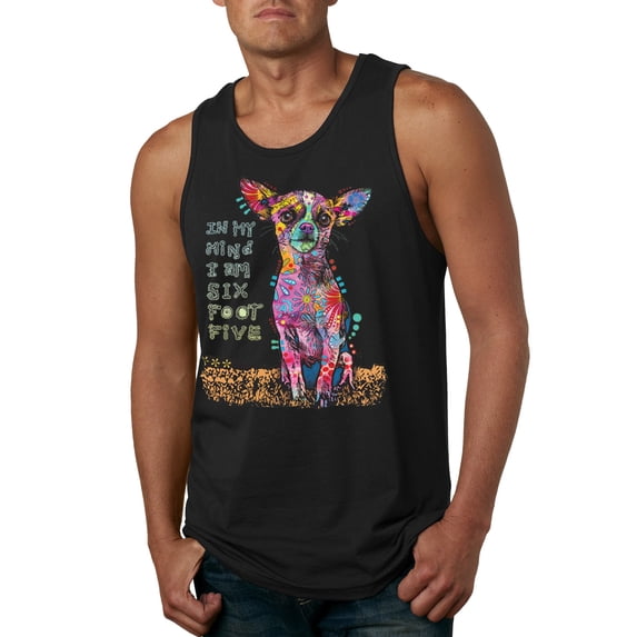 Dean Russo In My Mind Dog Lover Mens Graphic Tank Top, Black, 3X-Large