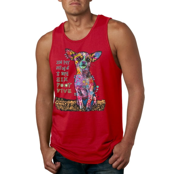 Dean Russo In My Mind Dog Lover Mens Graphic Tank Top, Red, X-Large