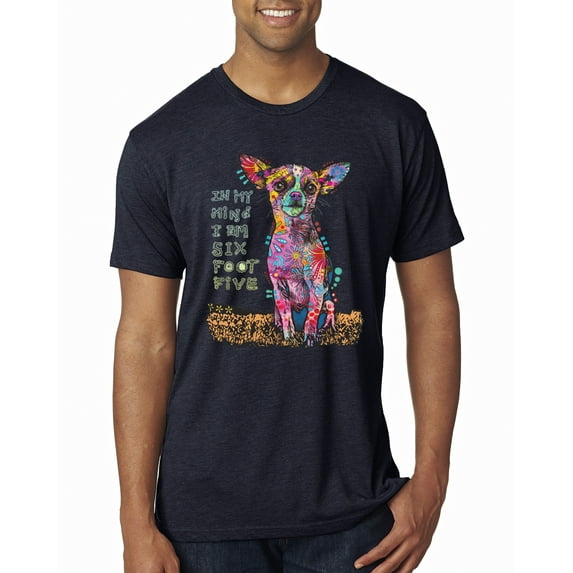 Dean Russo In My Mind Dog Lover Mens Premium Tri Blend T-Shirt, Vintage Navy, Small