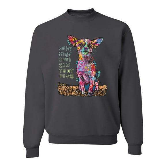 Dean Russo In My Mind Dog Lover Unisex Crewneck Graphic Sweatshirt, Charcoal, XX-Large