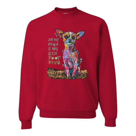 Dean Russo In My Mind Dog Lover Unisex Crewneck Graphic Sweatshirt, Red, XX-Large