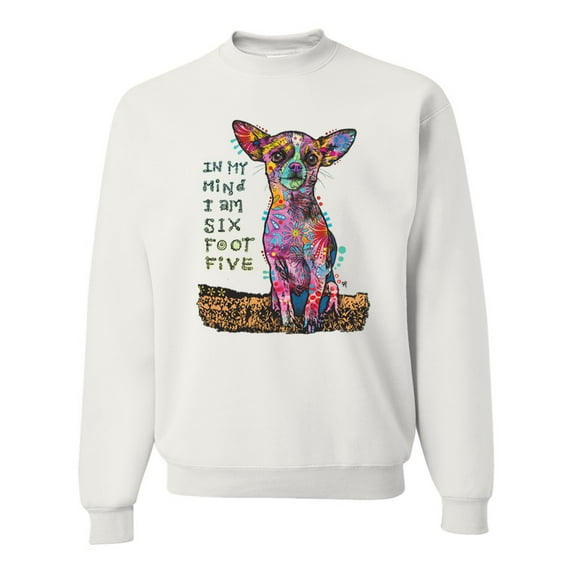 Dean Russo In My Mind Dog Lover Unisex Crewneck Graphic Sweatshirt, White, XX-Large