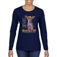 thumbnail image 1 of Dean Russo In My Mind Dog Lover Womens Graphic Long Sleeve T-Shirt, Navy, Small, 1 of 6