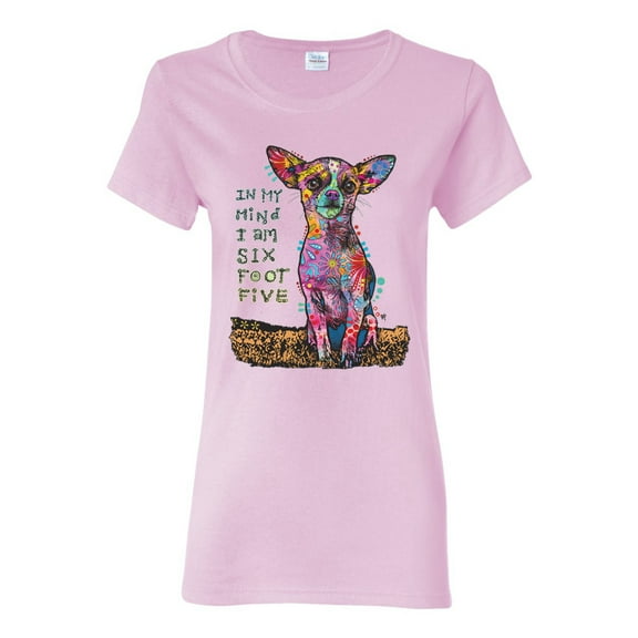 Dean Russo In My Mind Dog Lover Womens Graphic T-Shirt, Light Pink, X-Large
