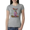 thumbnail image 1 of Dean Russo In My Mind Dog Lover Womens Slim Fit Junior Tee, Heather Grey, Medium, 1 of 6