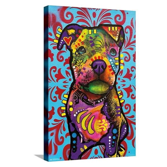 Dean Russo - Pittie Pup Canvas Wall Poster, 14.725" x 22.375"