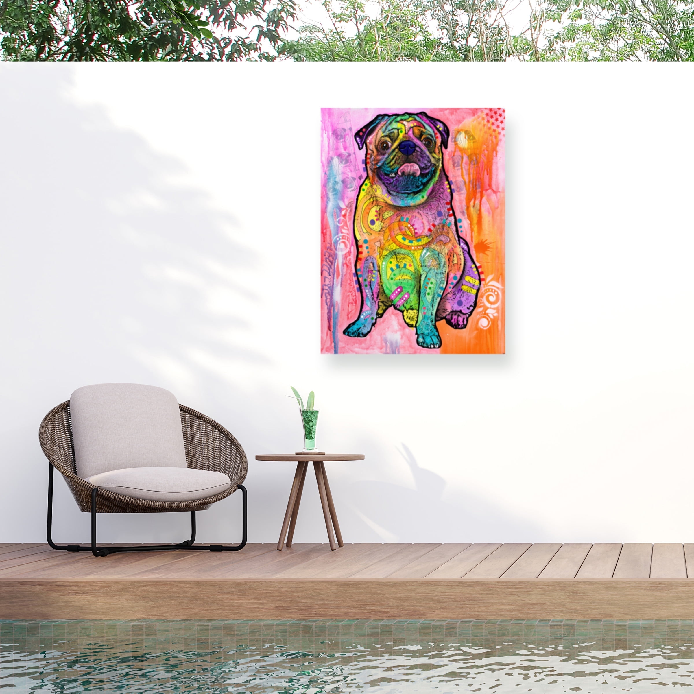 Dean Russo 'Pugs & Kisses' Outdoor Canvas 32x24
