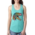 thumbnail image 1 of Dean Russo Raptor Animal Lover Ladies Racerback Tank Top, Tahiti Blue, Large, 1 of 6
