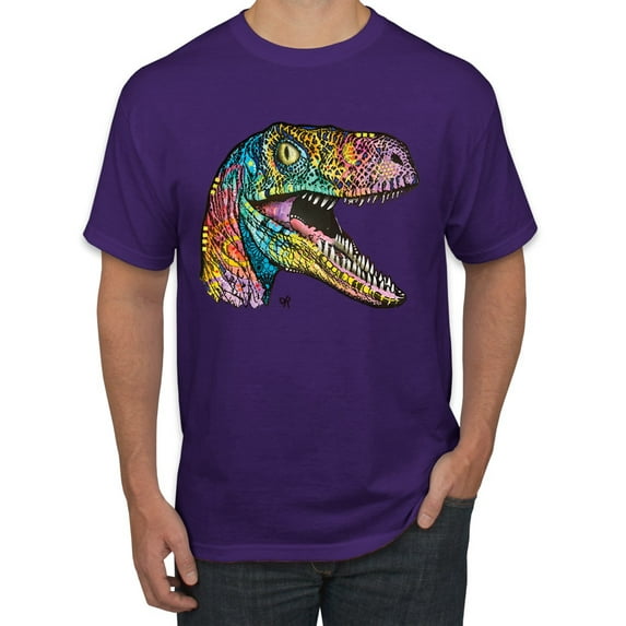 Dean Russo Raptor Animal Lover Men's Graphic T-Shirt, Purple, 4X-Large