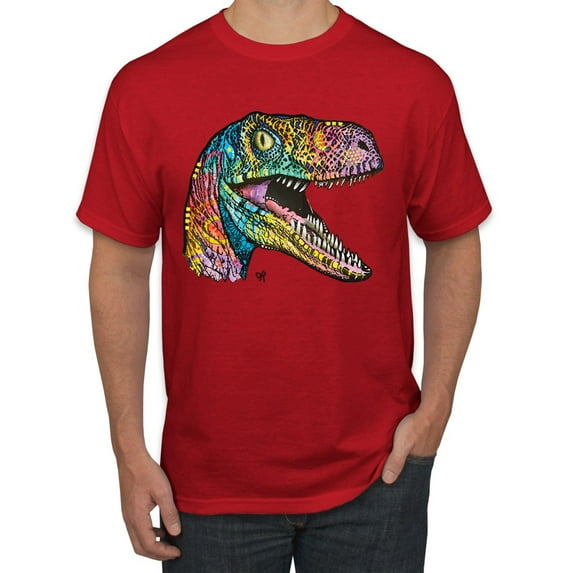 Dean Russo Raptor Animal Lover Men's Graphic T-Shirt, Red, Large