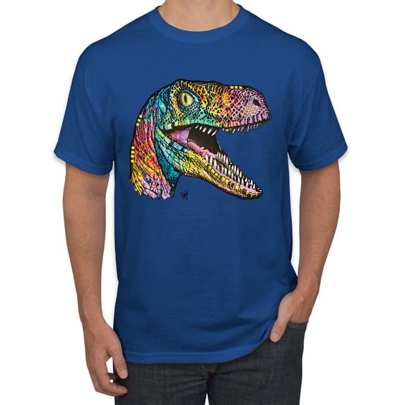 Dean Russo Raptor Animal Lover Men's Graphic T-Shirt, Royal, XX-Large