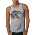 thumbnail image 1 of Dean Russo Raptor Animal Lover Mens Graphic Tank Top, Heather Grey, 3X-Large, 1 of 6
