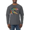 thumbnail image 1 of Dean Russo Raptor Animal Lover Mens Long Sleeve Shirt, Charcoal, Medium, 1 of 6