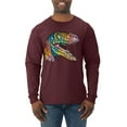 thumbnail image 1 of Dean Russo Raptor Animal Lover Mens Long Sleeve Shirt, Maroon, Large, 1 of 6