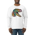 thumbnail image 1 of Dean Russo Raptor Animal Lover Mens Long Sleeve Shirt, White, Large, 1 of 6