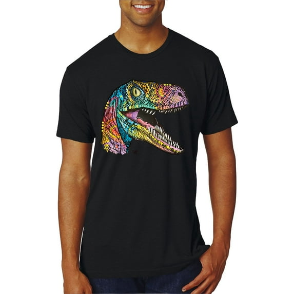 Dean Russo Raptor Animal Lover Mens Premium Tri Blend T-Shirt, True Black, X-Large