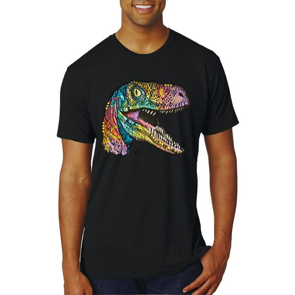 Dean Russo Raptor Animal Lover Mens Premium Tri Blend T-Shirt, True Black, XX-Large