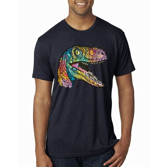 Dean Russo Raptor Animal Lover Mens Premium Tri Blend T-Shirt, Vintage Navy, X-Large
