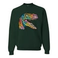 thumbnail image 1 of Dean Russo Raptor Animal Lover Unisex Crewneck Graphic Sweatshirt, Forest Green, X-Large, 1 of 6