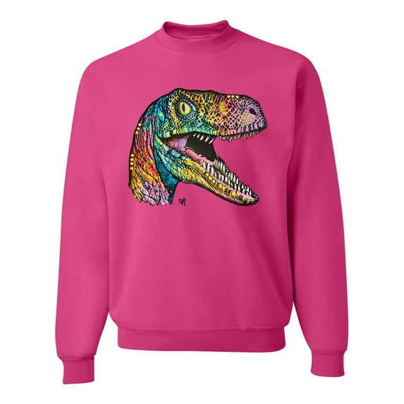 Dean Russo Raptor Animal Lover Unisex Crewneck Graphic Sweatshirt, Fuschia, XX-Large