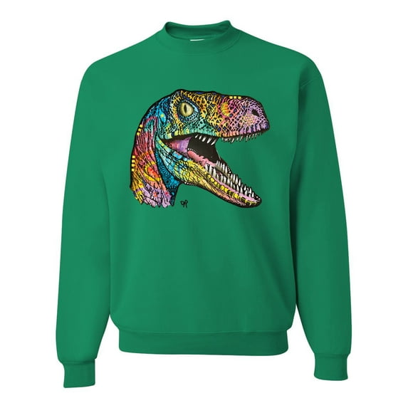 Dean Russo Raptor Animal Lover Unisex Crewneck Graphic Sweatshirt, Kelly, XX-Large