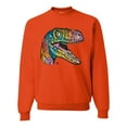 thumbnail image 1 of Dean Russo Raptor Animal Lover Unisex Crewneck Graphic Sweatshirt, Orange, Small, 1 of 6